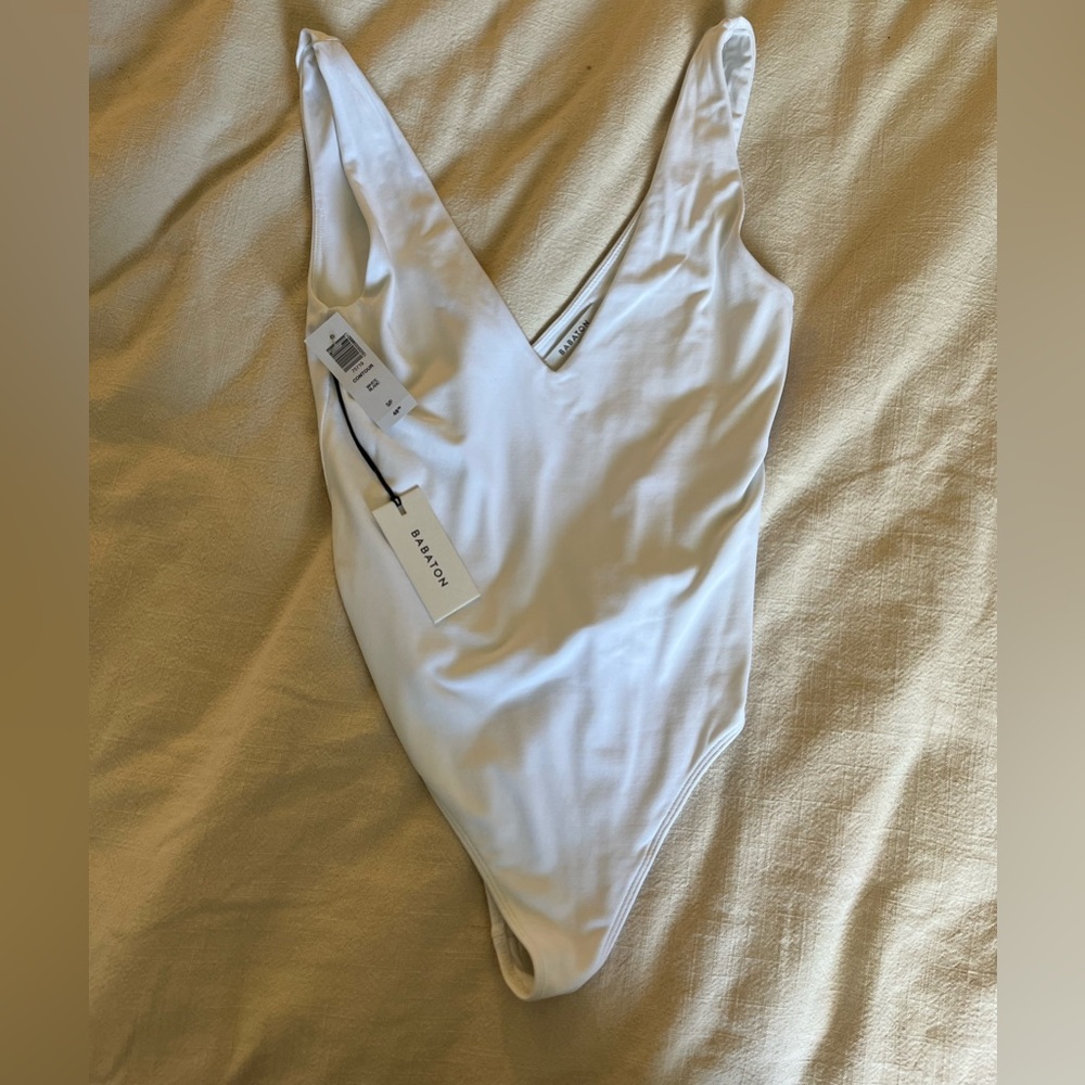 Babaton White Contour Bodysuit